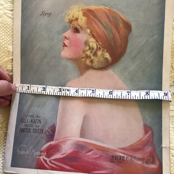 “ SPRINGTIME “ Song sheet music gorgeous image, collectible repurposing - Picture 6 of 10